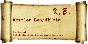Kottler Benjámin névjegykártya